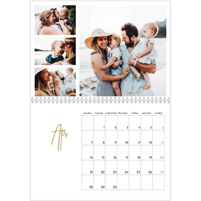 A4 Double Photo Calendar — Scribble text [April]