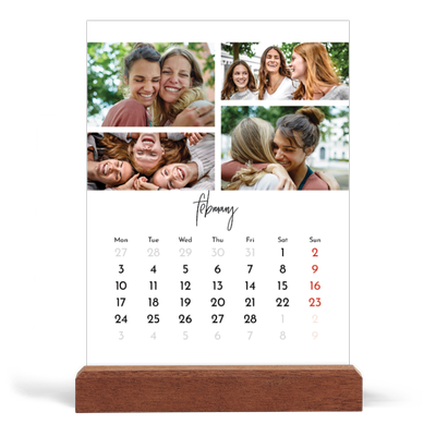 Easel Desk Calendar Portrait  — Photo arrangements [February]