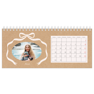 Desk calendars — Kraft and bow [March]