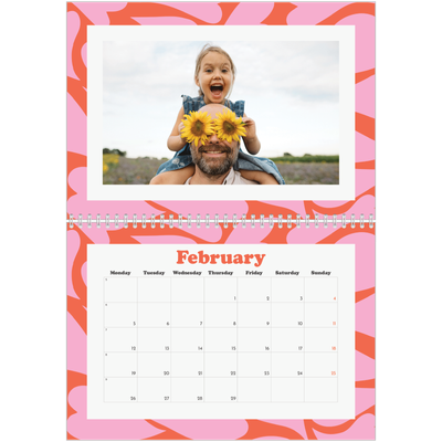 A4 Double Photo Calendar — Playing with pattern [February]