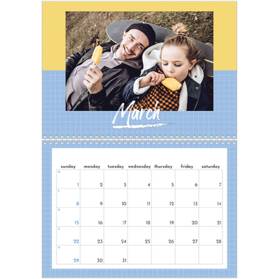 A4 Double Photo Calendar — Colour and pattern [March]