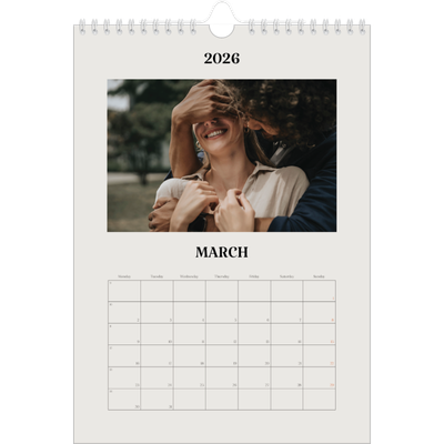A4 Photo Calendar — Simple ivory [March]