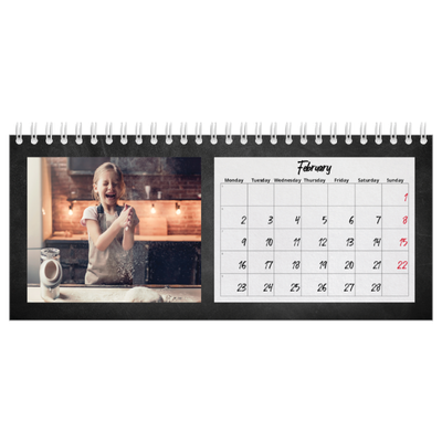 Desk calendars — Chalkboard style [February]