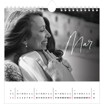 Square calendars  — Elegant script [March]