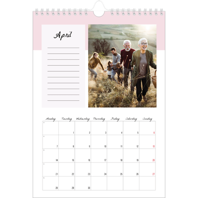 A4 Photo Calendar — List Calendar [April]