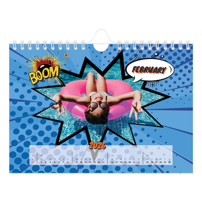 A5 Landscape Photo Calendar — Comic book [February]