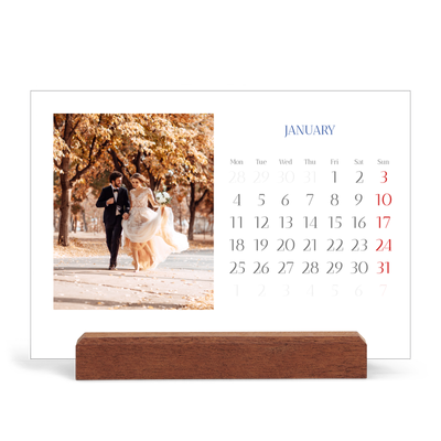 Easel Desk Calendar Landscape  — Cobalt classic [January]
