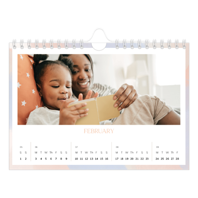 A5 Landscape Photo Calendar — Paintbrush effect [February]