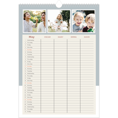 A3 Family Planner — Earthy frames Planner - Family of 4 [cover]