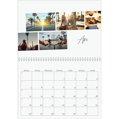 A4 Double Photo Calendar — City break [April]