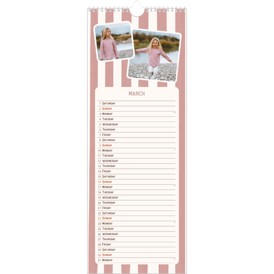 Slim Calendar  — Retro patterns [March]