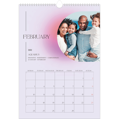 A3 photo calendars — Astrology gradients [February]