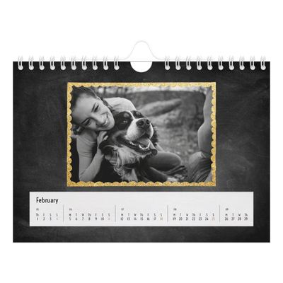 A5 Landscape Photo Calendar — Glitter frames [February]