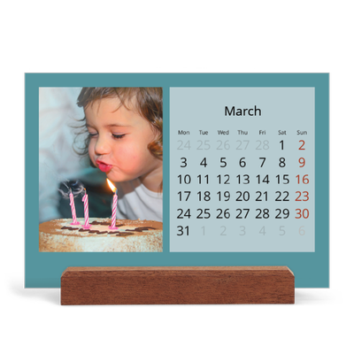 Easel Desk Calendar Landscape  — Colour my world [March]