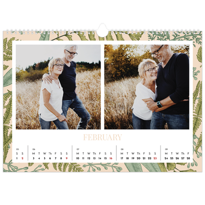 A3 Photo Calendar — Floral wallpapers [February]