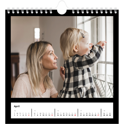 Square calendars  — Black margin [April]