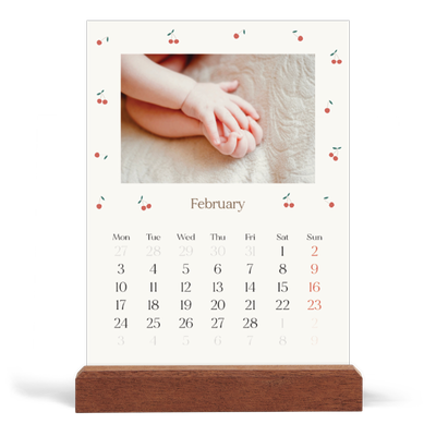 Easel Desk Calendar Portrait  — Cherry bliss [February]