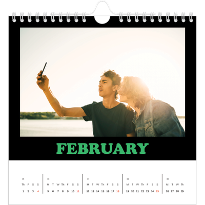 Square calendars  — Fun type [February]