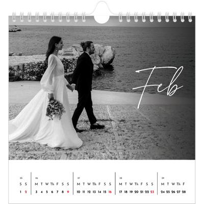 Square calendars  — Elegant script [February]