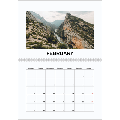 A4 Double Photo Calendar — Simple photo [February]