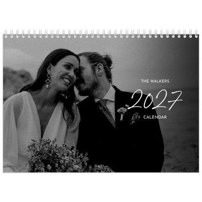 A4 Double Photo Calendar — Elegant script [cover]