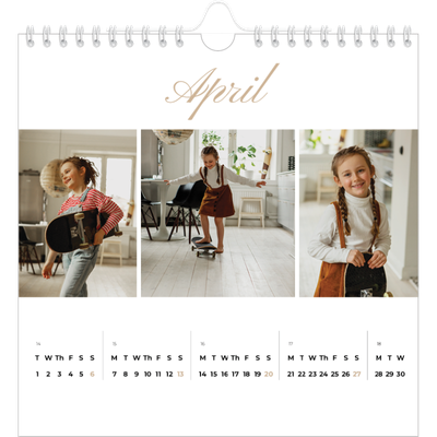 Square calendars  — Photo strip boxes [April]