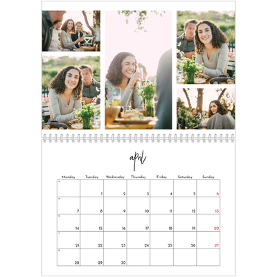 A4 Double Photo Calendar — Photo arrangements [April]