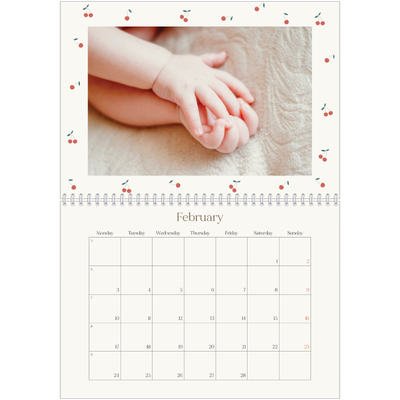 A4 Double Photo Calendar — Cherry bliss [February]
