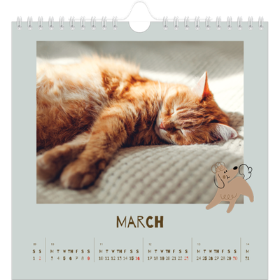 Square calendars  — Playful puppy [March]