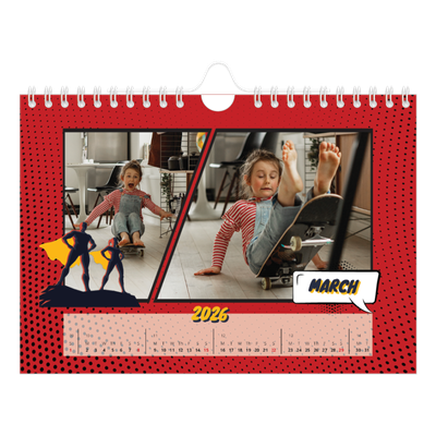 A5 Landscape Photo Calendar — Comic book [March]