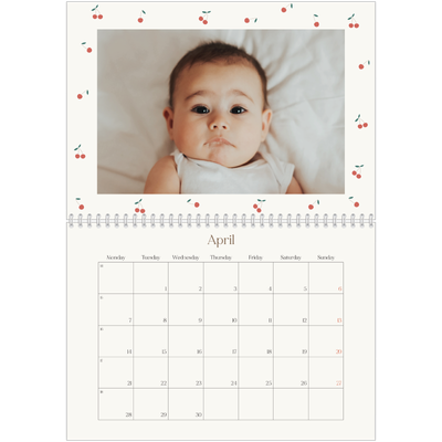 A4 Double Photo Calendar — Cherry bliss [April]