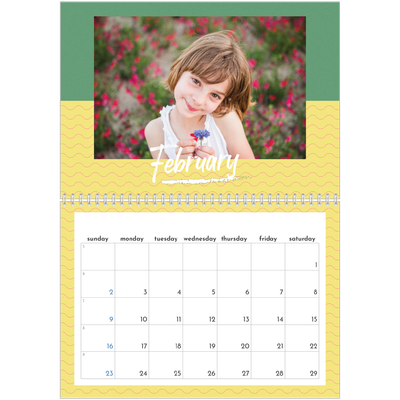 A4 Double Photo Calendar — Colour and pattern [February]
