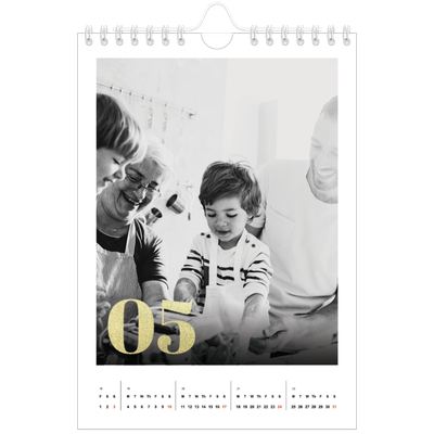A5 Photo Calendar — Large glitter numbers [cover]
