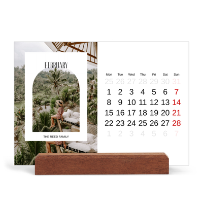 Easel Desk Calendar Landscape  — The open arch [February]