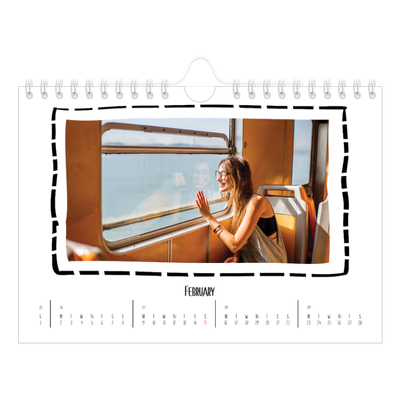 A5 Landscape Photo Calendar — Scrapbook snapshots [February]