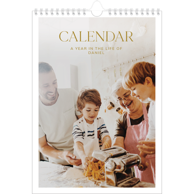 A4 Photo Calendar — Big gold text [cover]