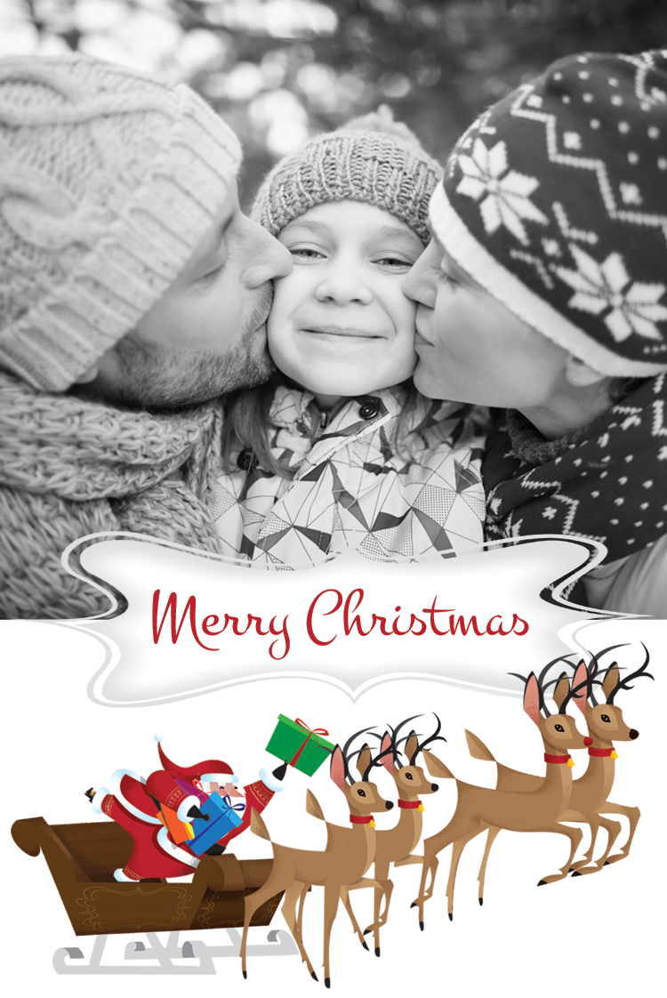 Cards — Reindeer sleigh