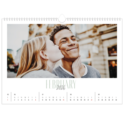 A3 Photo Calendar — Mixed typography [February]