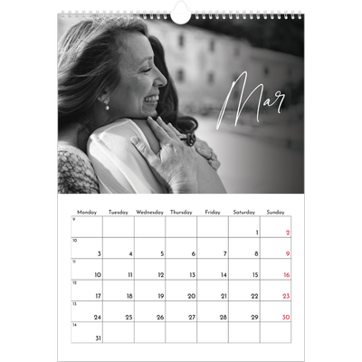 A3 photo calendars — Elegant script [March]