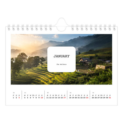A5 Landscape Photo Calendar — Full story [January]