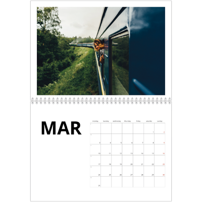 A4 Double Photo Calendar — Big date [March]