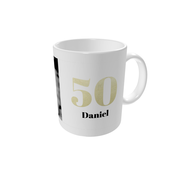 Personalised mugs — Large glitter numbers 50