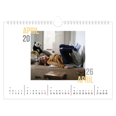 A4 Landscape Photo Calendar — Couple type [April]