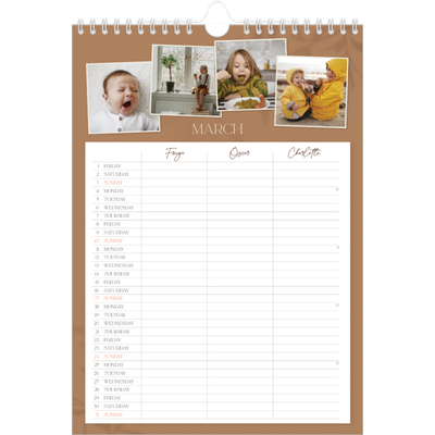 A4 Family Planner — Down to earth Planner - Family of 3 [March]