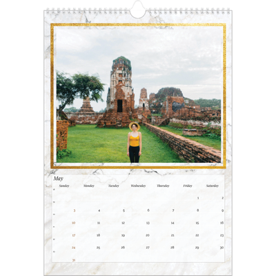 A3 photo calendars — Gold frame marble [cover]