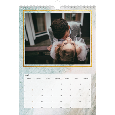 A4 Photo Calendar — Gold frame marble [cover]