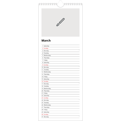Slim Calendar  — Design your own product [March]
