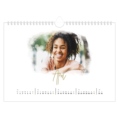 A4 Landscape Photo Calendar — Photo effects [April]