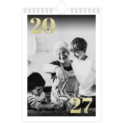A5 Photo Calendar — Large glitter numbers [cover]