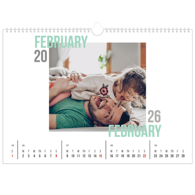 A3 Photo Calendar — Couple type [February]